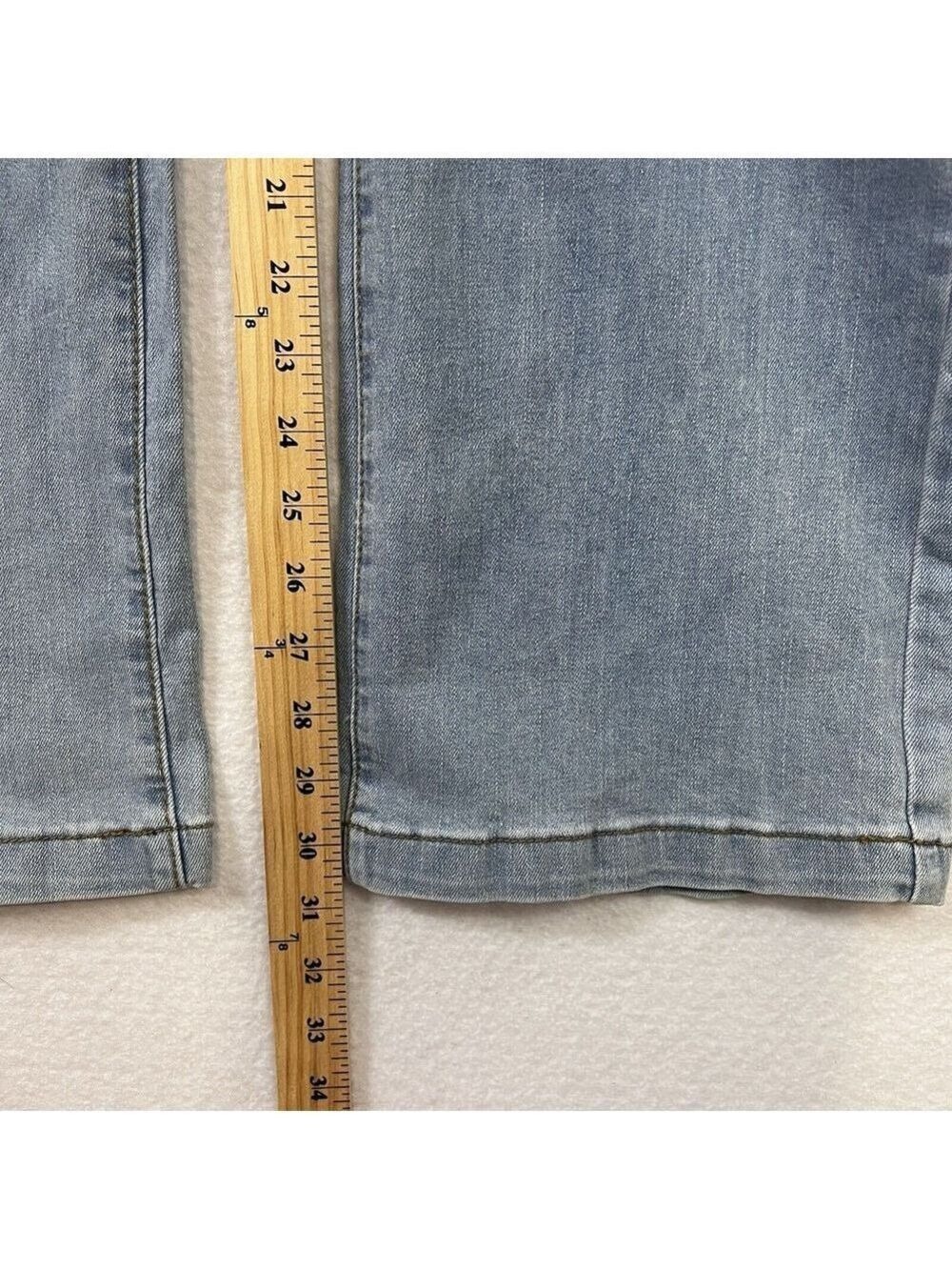 Ettelo Blue Straight Wide Leg High Waisted Jeans Women’s 25x30 Size 6 NWT - Picture 7 of 9